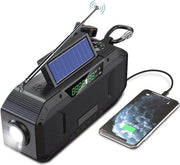 Radio DAB con Manubrio e Energie Solare, Radio Portatile con Batteria 5000mAh, Ideale per Campeggio e Escursioni