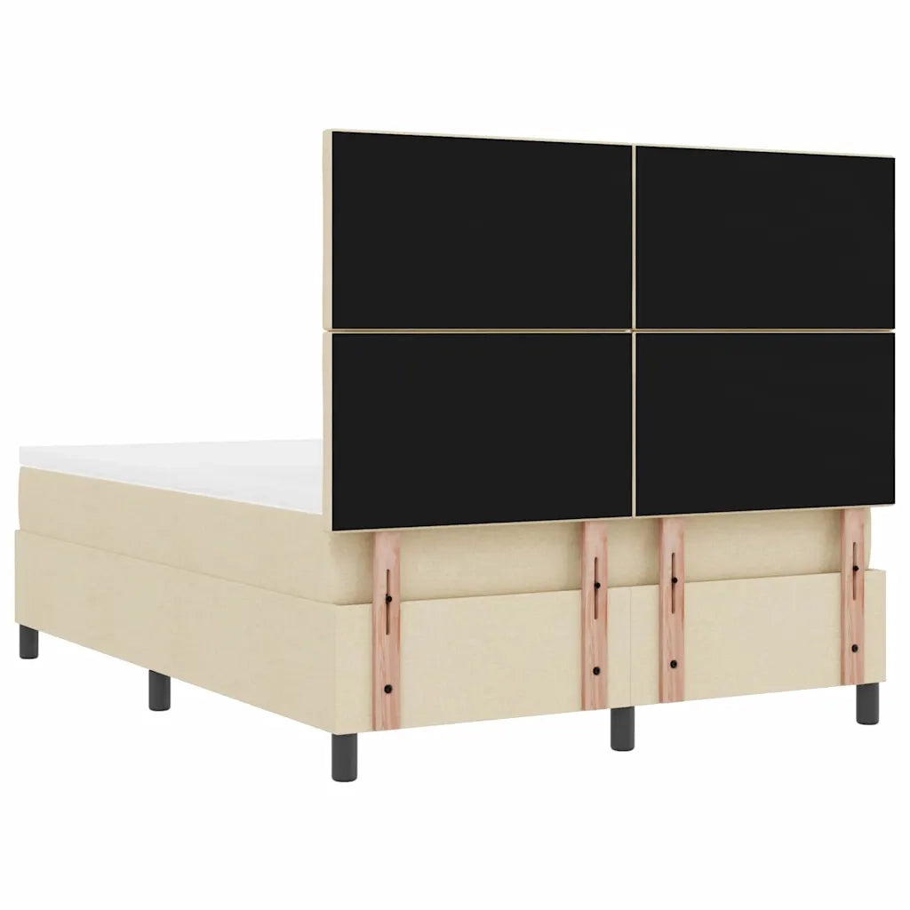 Letto a molle con testiera Crema 160 x 200 cm Tessuto 3344161