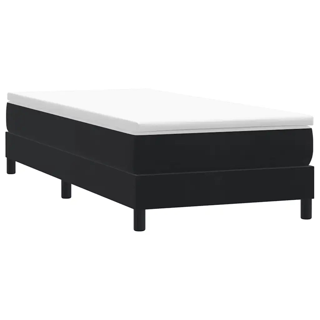 Giroletto a Molle senza Materasso Nero 100x210 cm in Velluto