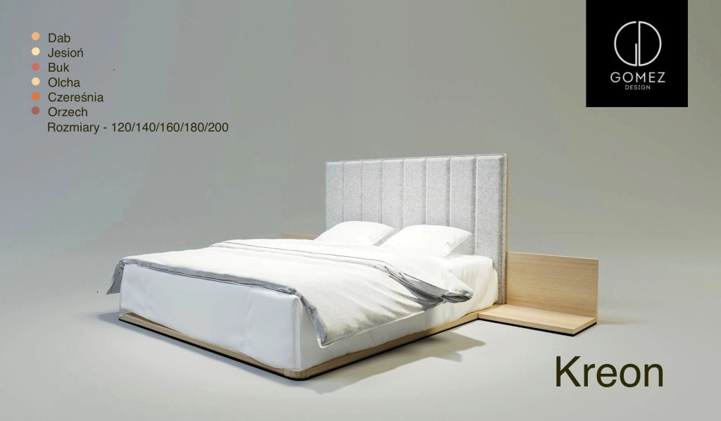 LETTO IMBOTTITO KREON 120x200 SOLIK ROVERE NATURALE