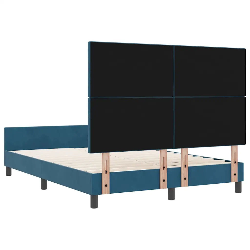 Letto a molle con testiera Blu Scuro 160 x 200 cm Velluto 3345021