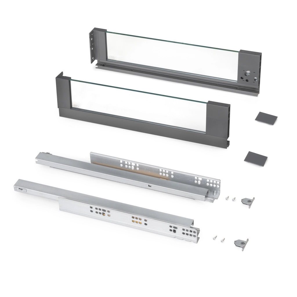 Cassetto esterno Vertex 40 kg altezza 131mm con sponde in vetro
