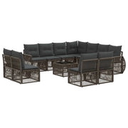 Set Divano da Giardino 12 pcs Grigio e Grigio Scuro polyrattan