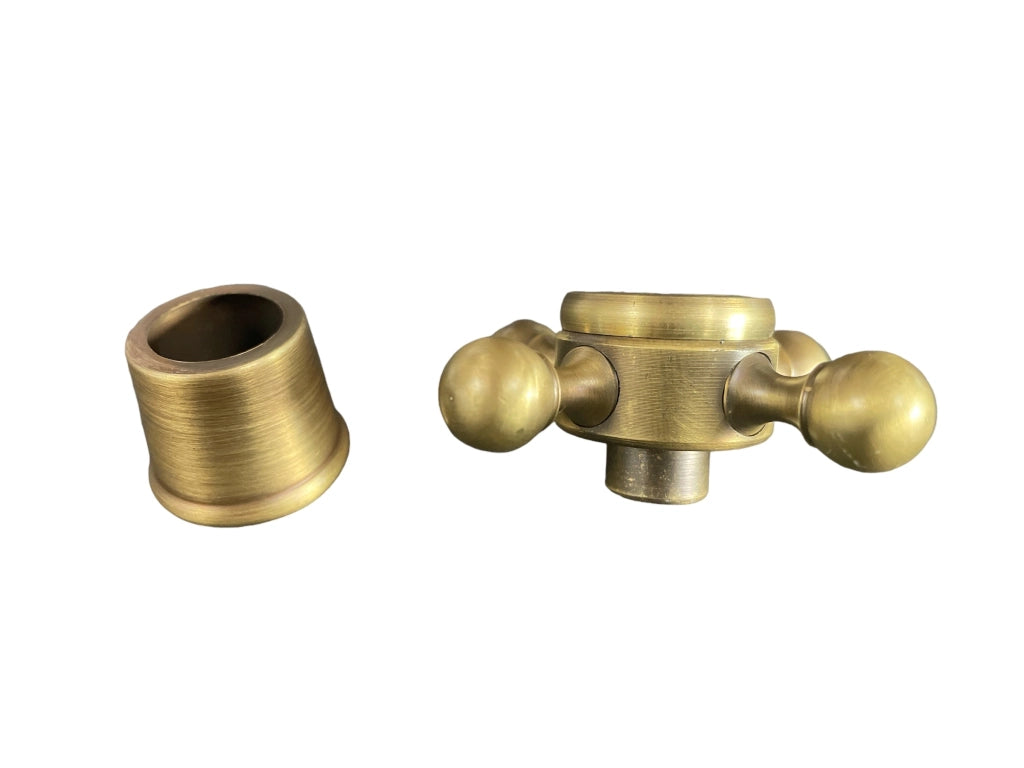 Ricambio maniglia vintage a stella per rubinetto bronzata, completa