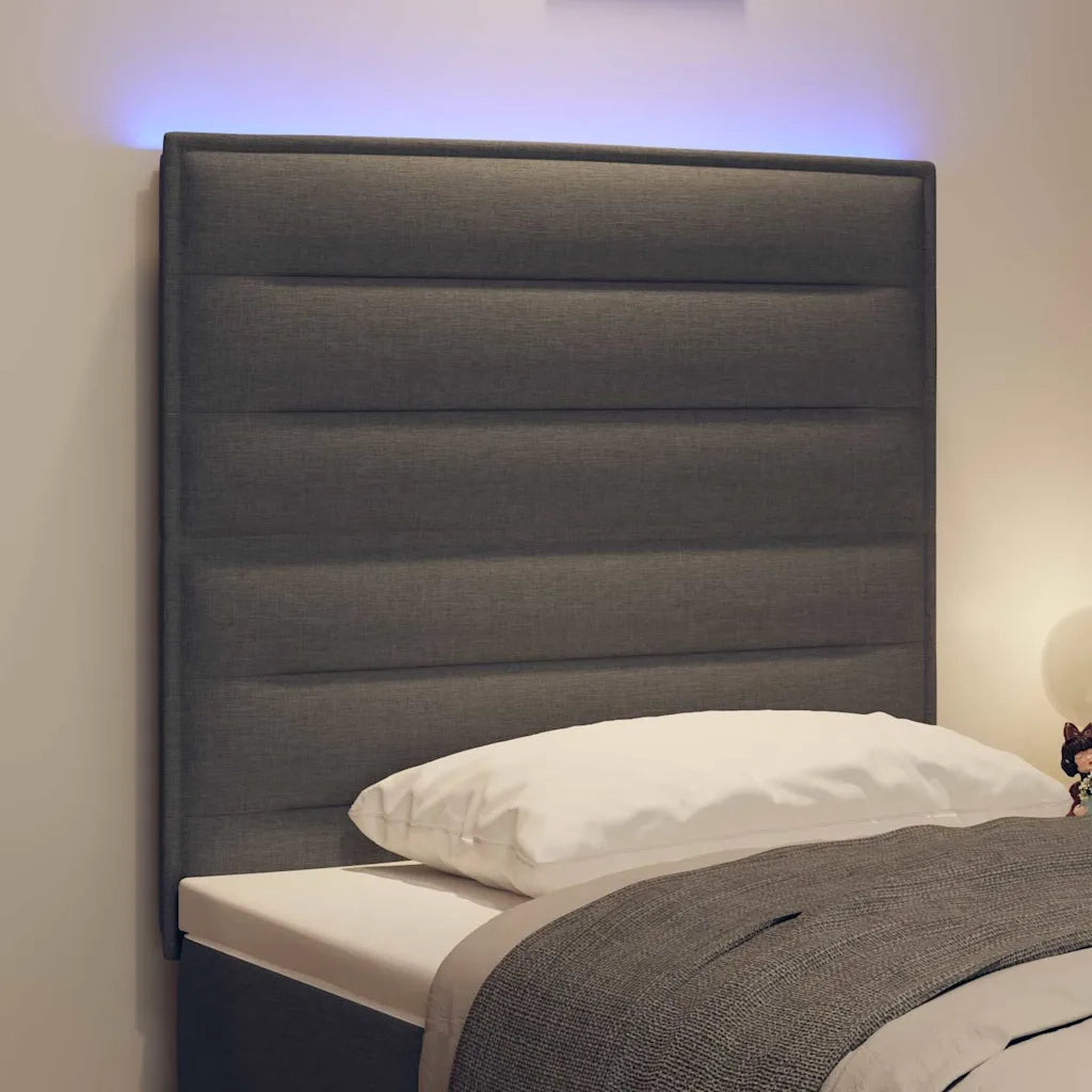 Testiera LED con strisce LED Grigio scuro 90 cm Tessuto 3338273