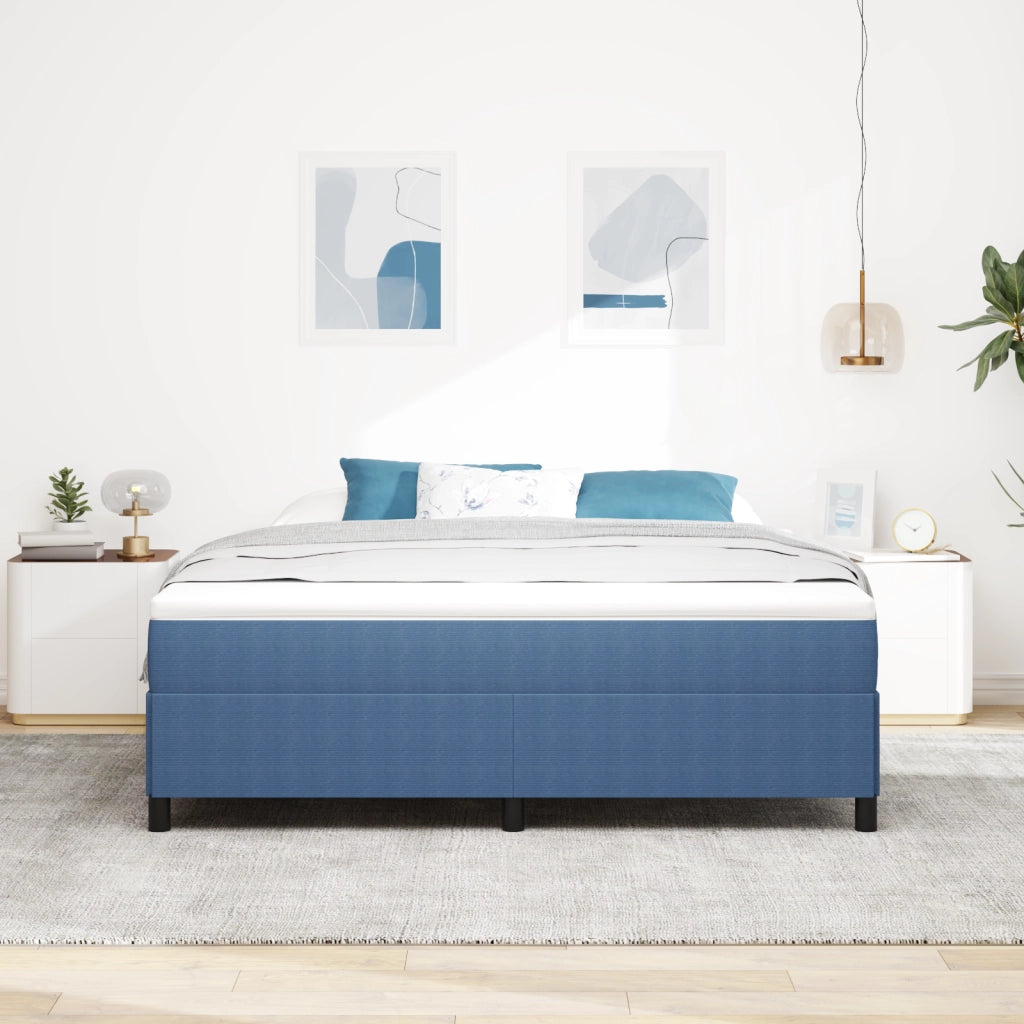 Struttura Letto Blu 180x200 cm in Tessuto a Coste