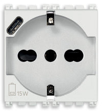 VIMAR Presa 2P+T 16A universale + USB C bianco - 19210.USB.B