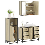 Set Mobili da Bagno 3 pz Rovere Sonoma in Legno Multistrato 3300961