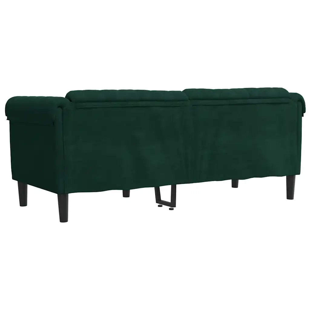 Divano | Divano da soggiorno | Sofa a 2 Posti Verde Scuro in Velluto