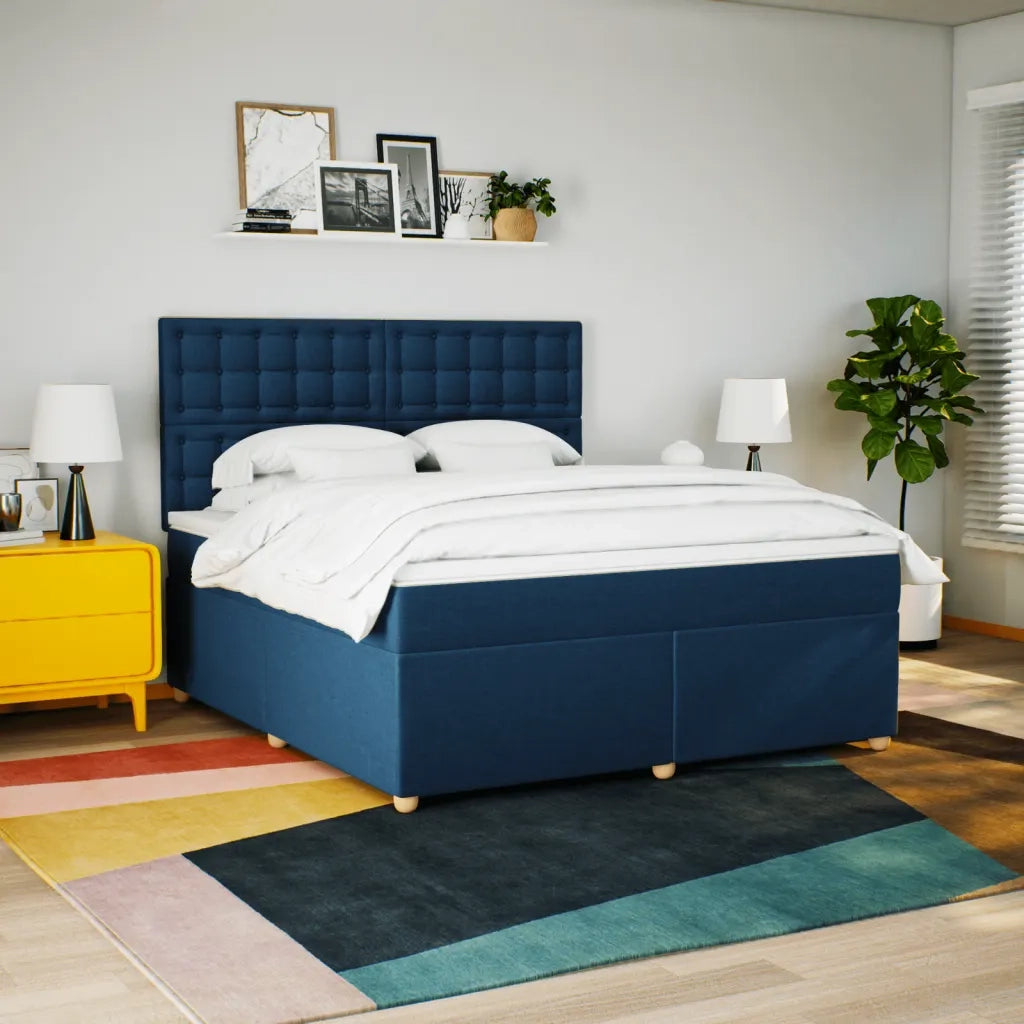 Giroletto a Molle con Materasso Blu 180x200 cm in Tessuto 3293679