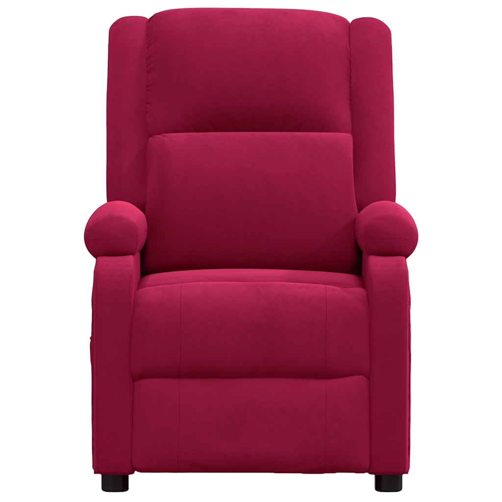 Poltrona Massaggiante Reclinabile Rosso Vino in Tessuto cod mxl 31754