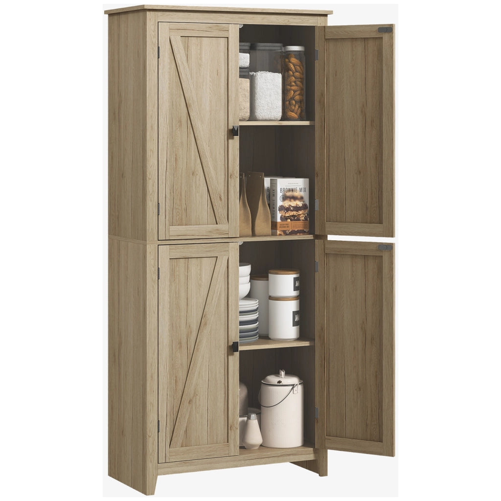 Mobile Cucina 4 Ante con Ripiani Regolabili ¨C zephmum ¨C Legno 80x40x182cm