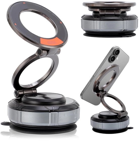 Oggetto per Smartphone Magnetico - Adattabile - 360° Ripiegabile - Con Attacco a Viti - Potenza Magnetica Aumentata - Compatibile con Tutti i Telefoni Intelligenti - Supporto Autoportante