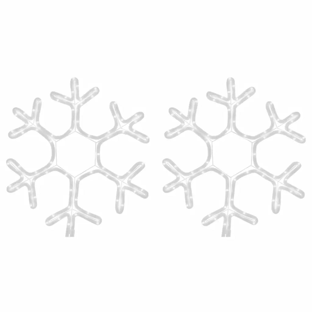 Figura Natalizia Fiocco di Neve LED 2 pz Bianco Caldo 38x37 cm