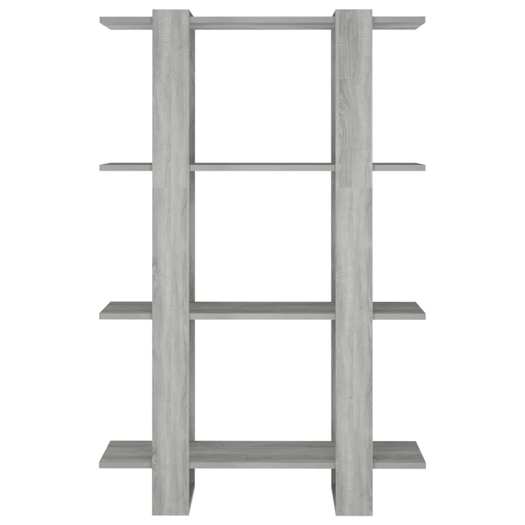 Libreria Divisorio-Scaffale per Libri-Mobile di Stoccaggio Grigio Sonoma 80x30x123,5 cm