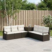 Set di divani 7 pz Nero e Bianco Crema 3448715