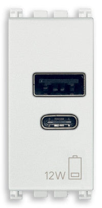 VIMAR Alimentatore USB A+C 12W2,4A5V 1M bianco - 19292.AC.B