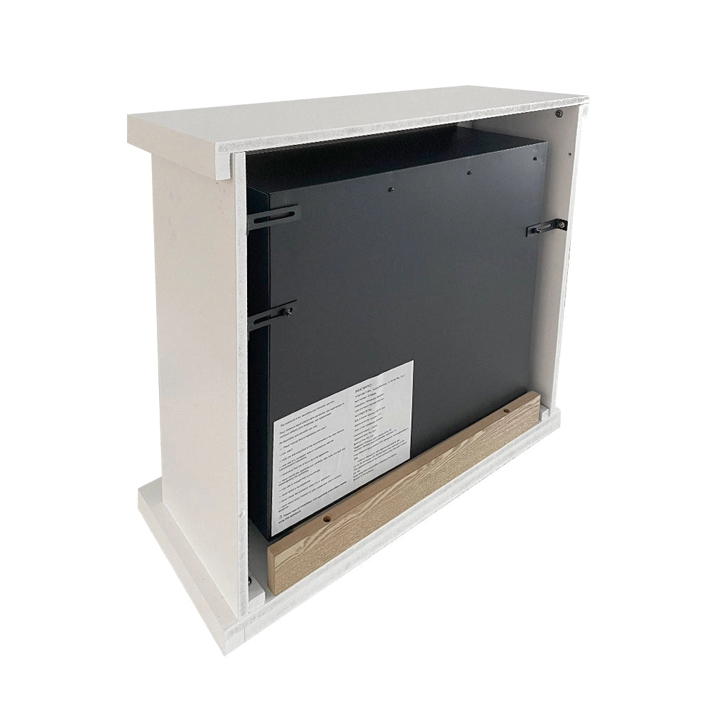 Camino a Bioetanolo da Pavimento 75x28x70 cm Stoccolma in Legno Bianco