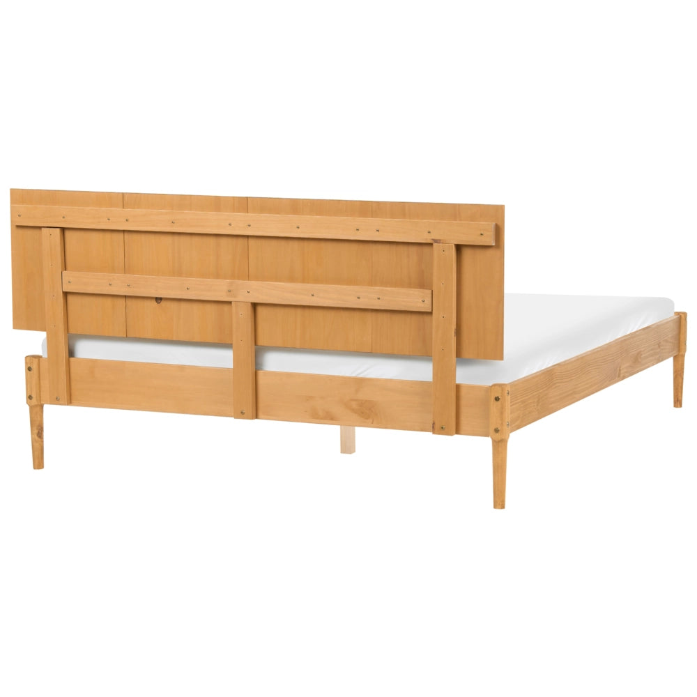 Set da camera da letto in legno di pino letto matrimoniale con 2 comodini e cassettiera a 6 cassetti 160 x 200 cm marrone chiaro stile scandinavo