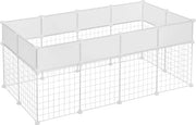 Casa per Animali XXL Ren Deluxe - Verstelbare Casa per Piccoli Animali - Per Interno - Casa per Puppi e Piccoli Animali - Bianca - 142 x 71 x 53cm