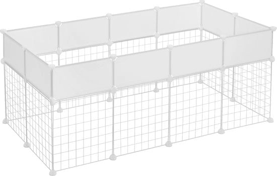 Casa per Animali XXL Ren Deluxe - Verstelbare Casa per Piccoli Animali - Per Interno - Casa per Puppi e Piccoli Animali - Bianca - 142 x 71 x 53cm
