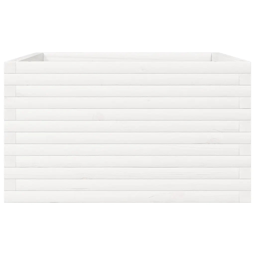Fioriera | Cassetta per fiori | Vaso da Giardino Bianca 80x80x45,5cm Legno Massello di Pino