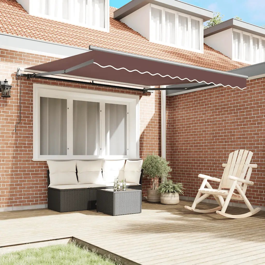 Tenda da Sole Retrattile-Tenda parasole per Patio Automatica Marrone 300x250 cm 278626