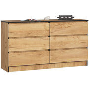 Cassettiera AKORD K140 Quercia Craft 138 cm 6 cassetti 138x40x77 cm