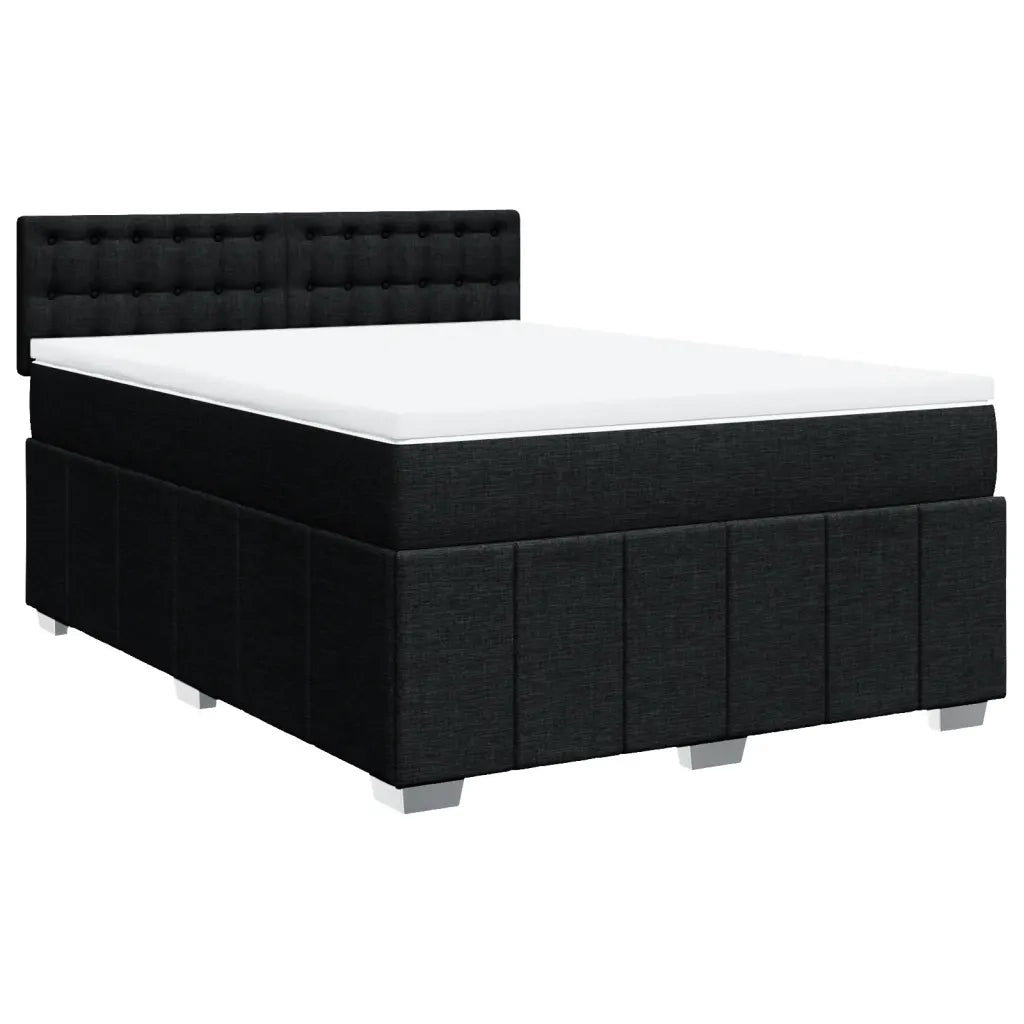 Giroletto a Molle con Materasso Nero 160x200 cm in Tessuto 3287135