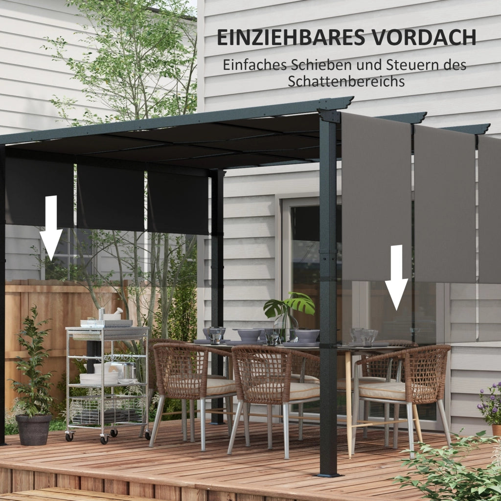Tenda Pergola da Giardino ¨C zephmum ¨C Grigio Scuro 300x350 cm