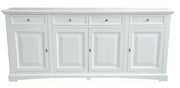 Madia credenza 4 porte legno bianco shabby 220x45x96 - Mobili 2G