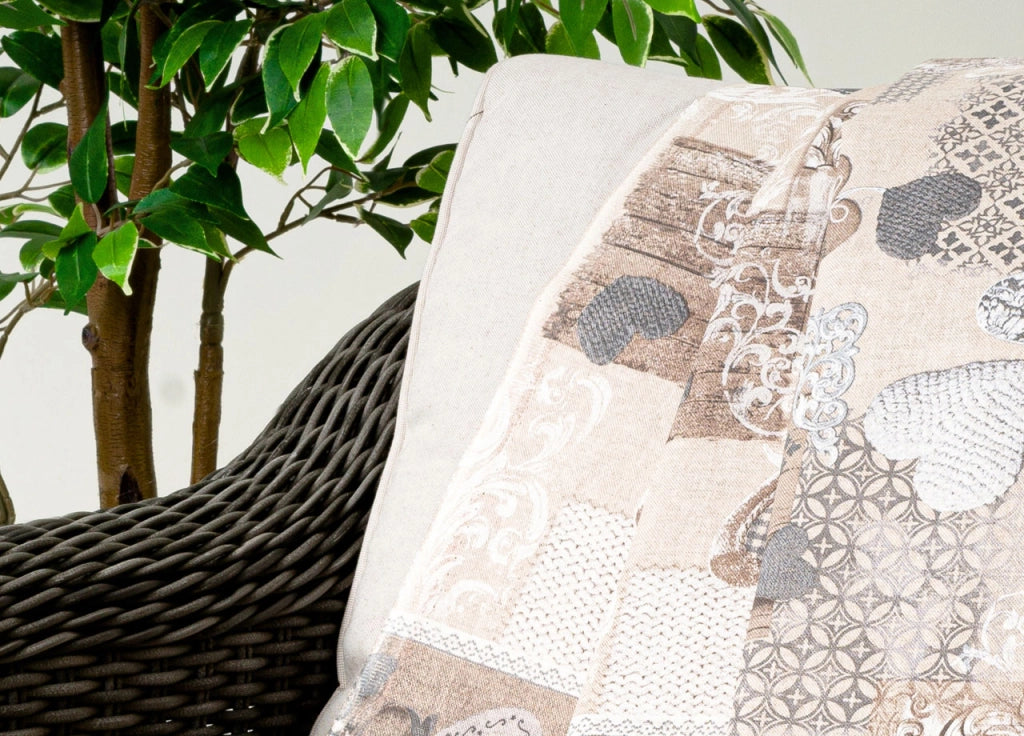Telo Arredo Granfoulard Copritutto Cotone Made Italy Vari Disegni Arredatutto Copriletto Multiuso - 1 Piazza - Margot Beige