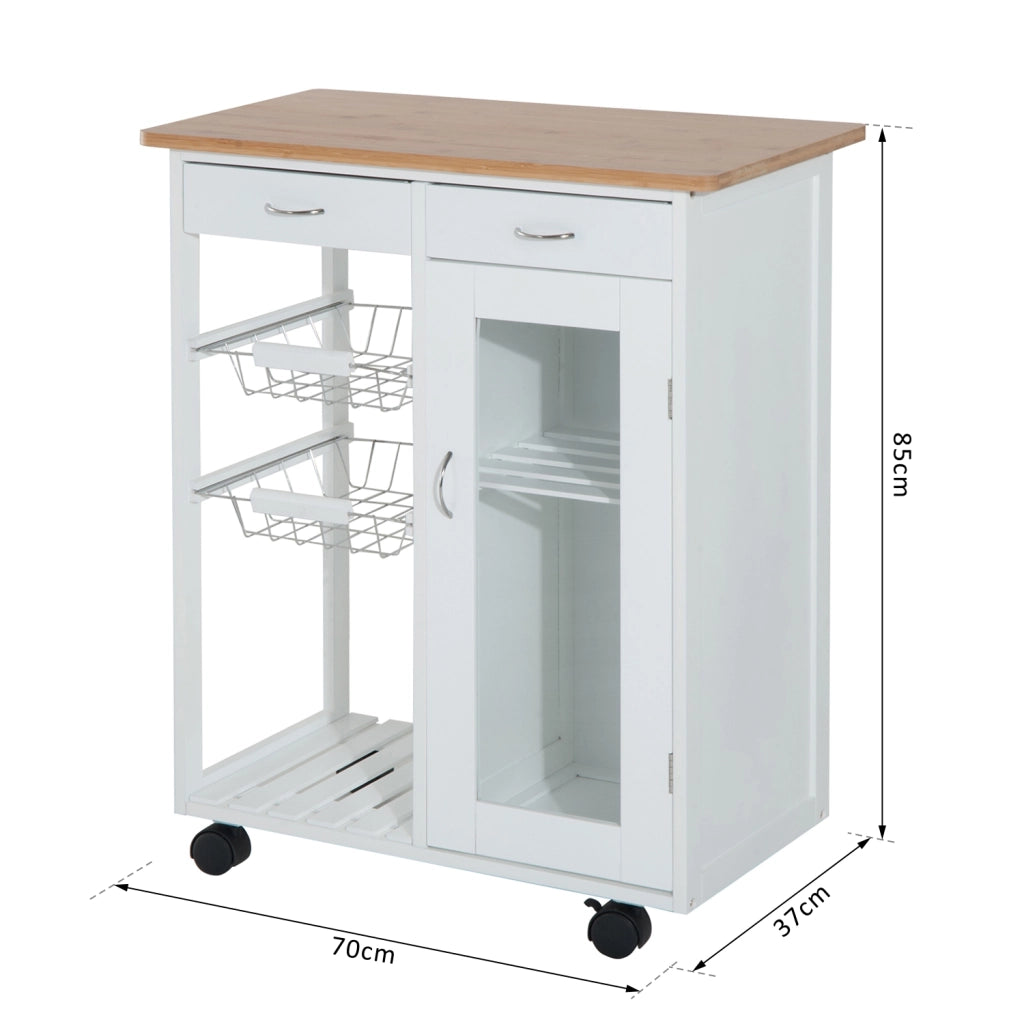 Carrello Multiusos con Cassetti e Ripiani ¨C ZephMum ¨C Legno 70x37x85cm