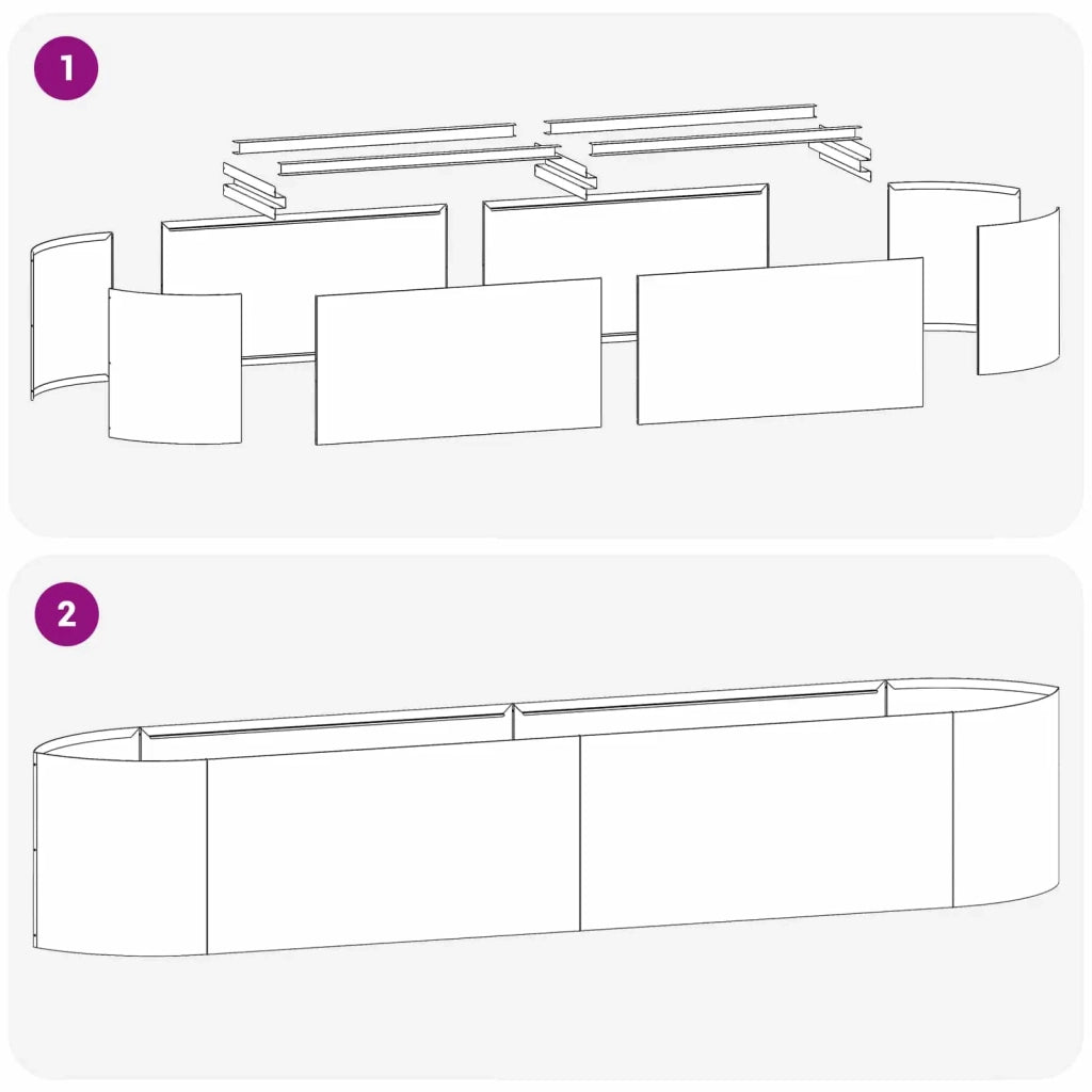 Letto rialzato da giardino Bianco 220 x 40 x 40 cm Acciaio 8011720