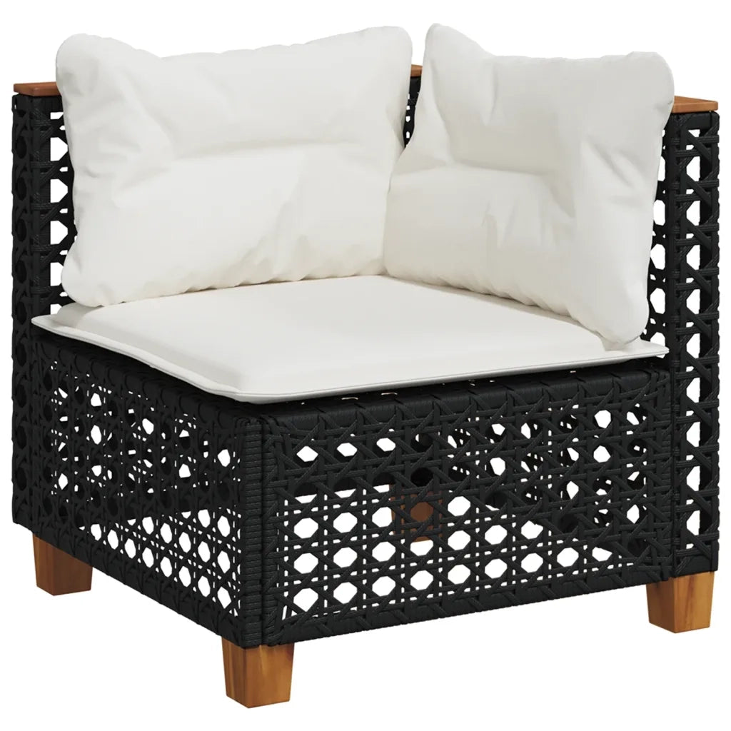 Set Divani da Giardino con Cuscini 7pz Nero Polyrattan 3261884