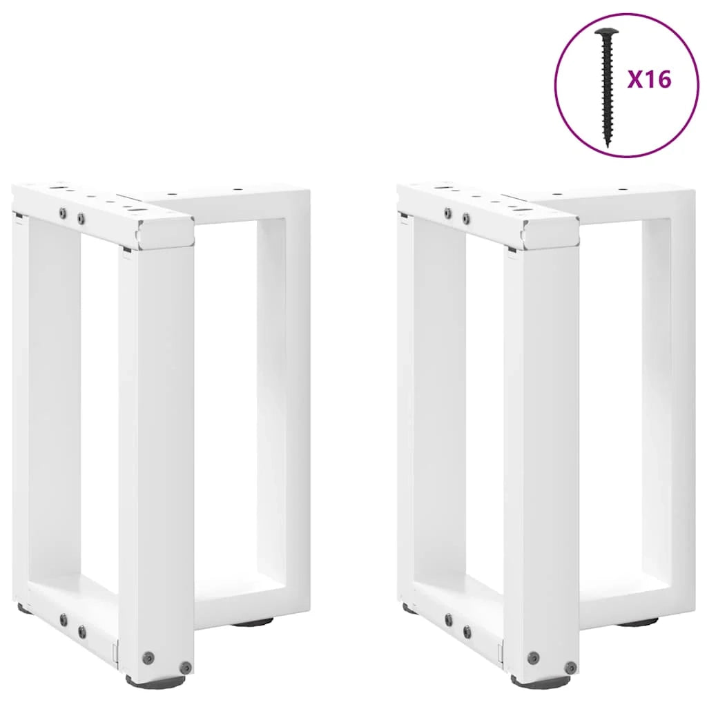Set di 2 gambe per tavolino da caffè a forma di T dal design moderno 38 x 25 x 43 cm acciaio bianco 02_0057295