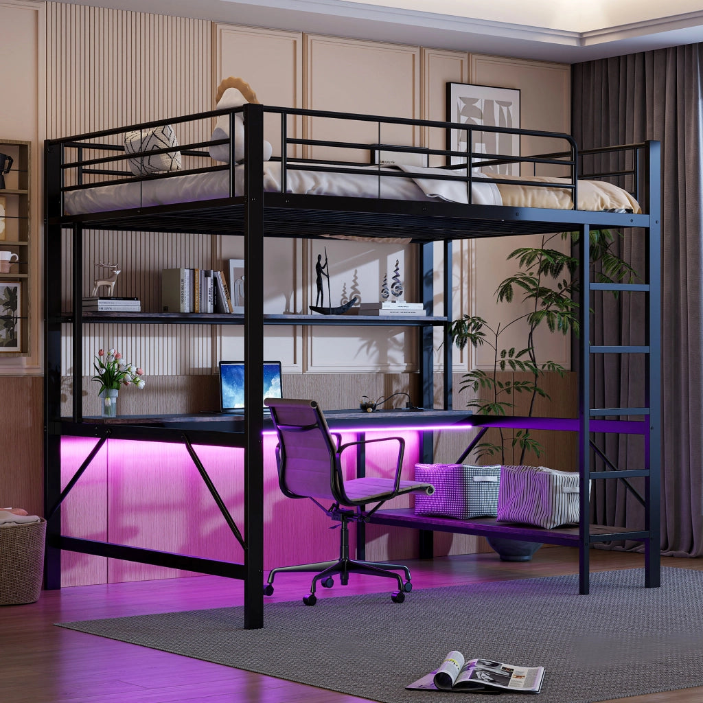 letto a castello metallo nero 145 x 204 cm