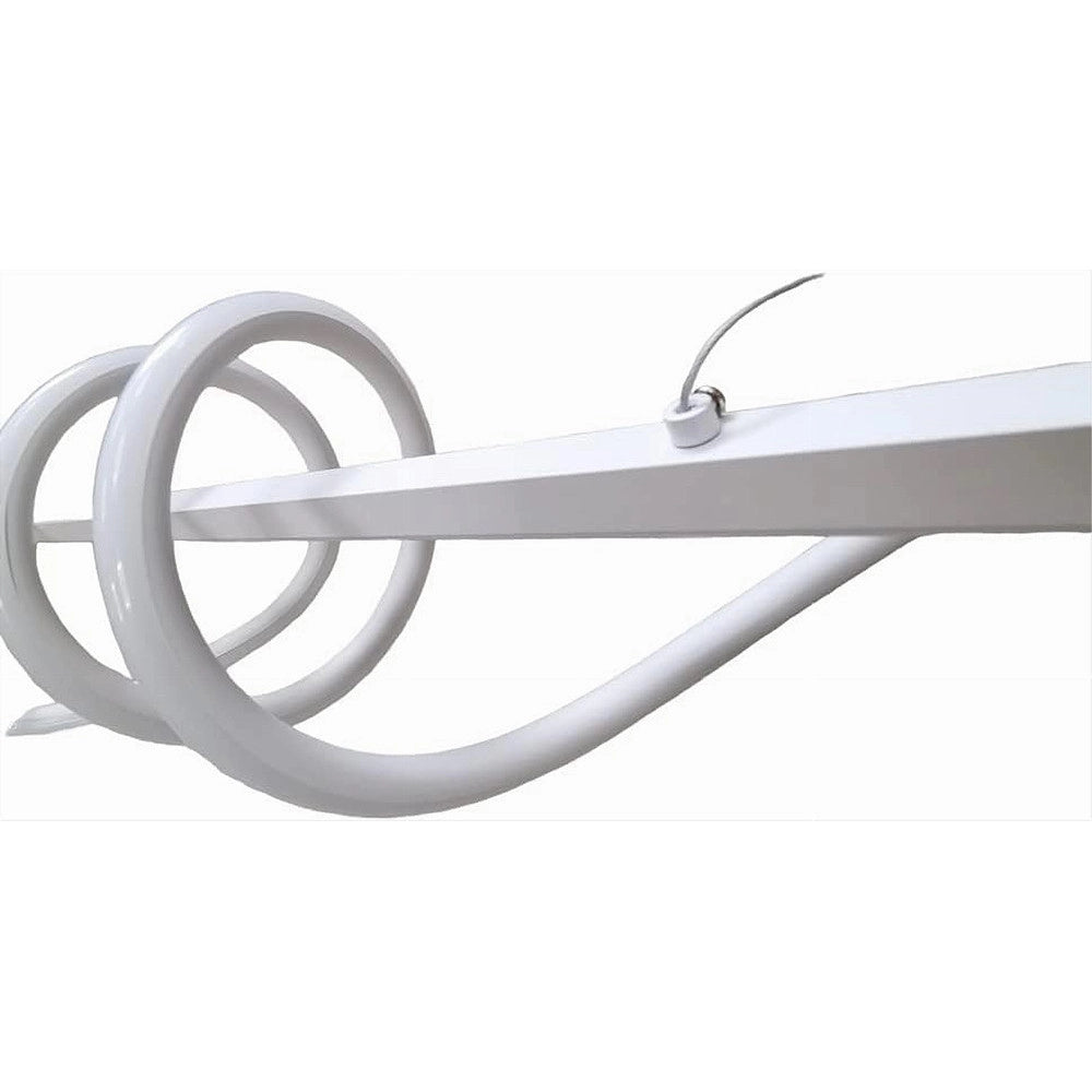 Trade Shop - Lampadario A Sospensione Led 65w Bianco Spirale Ondulato Luce 4000k Vortice Orizzontale 32422 -