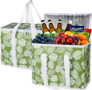 Per alimenti refrigerati e congelati, ideale per spese (nero) Borsa termica 1 x, Leaf, organizzatore di tasca