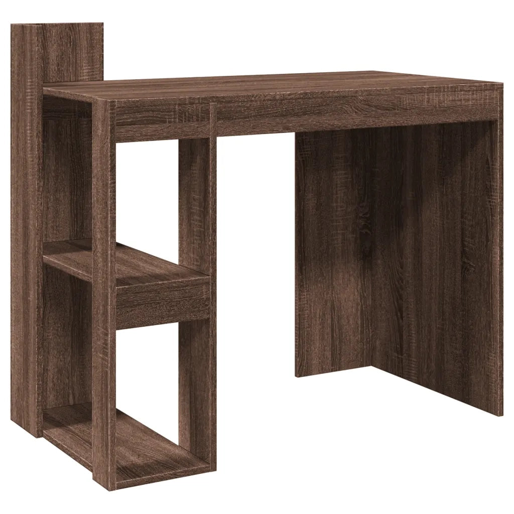 Scrivania | Tavolo da Ufficio Rovere Marrone 103,5x56,5x94 cm in Legno Multistrato