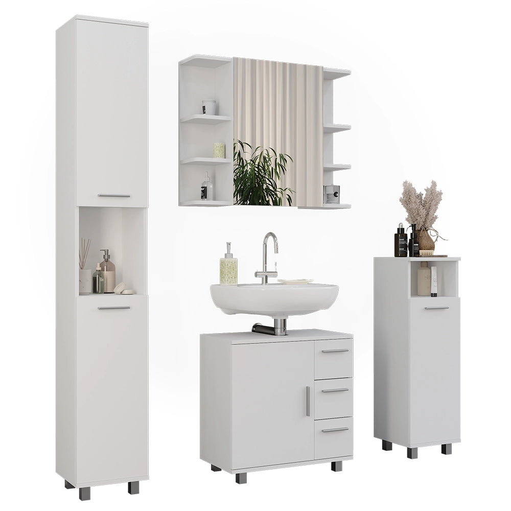 Vicco Set di mobili da bagno Bianco 4 parti