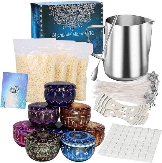 Impastatrice per candele - set di accessori regalo comprensivo di 500 g cera d'api - contenitore per la cera contenitore per la cera ciotola per la fusione cucchiaio per mescolare