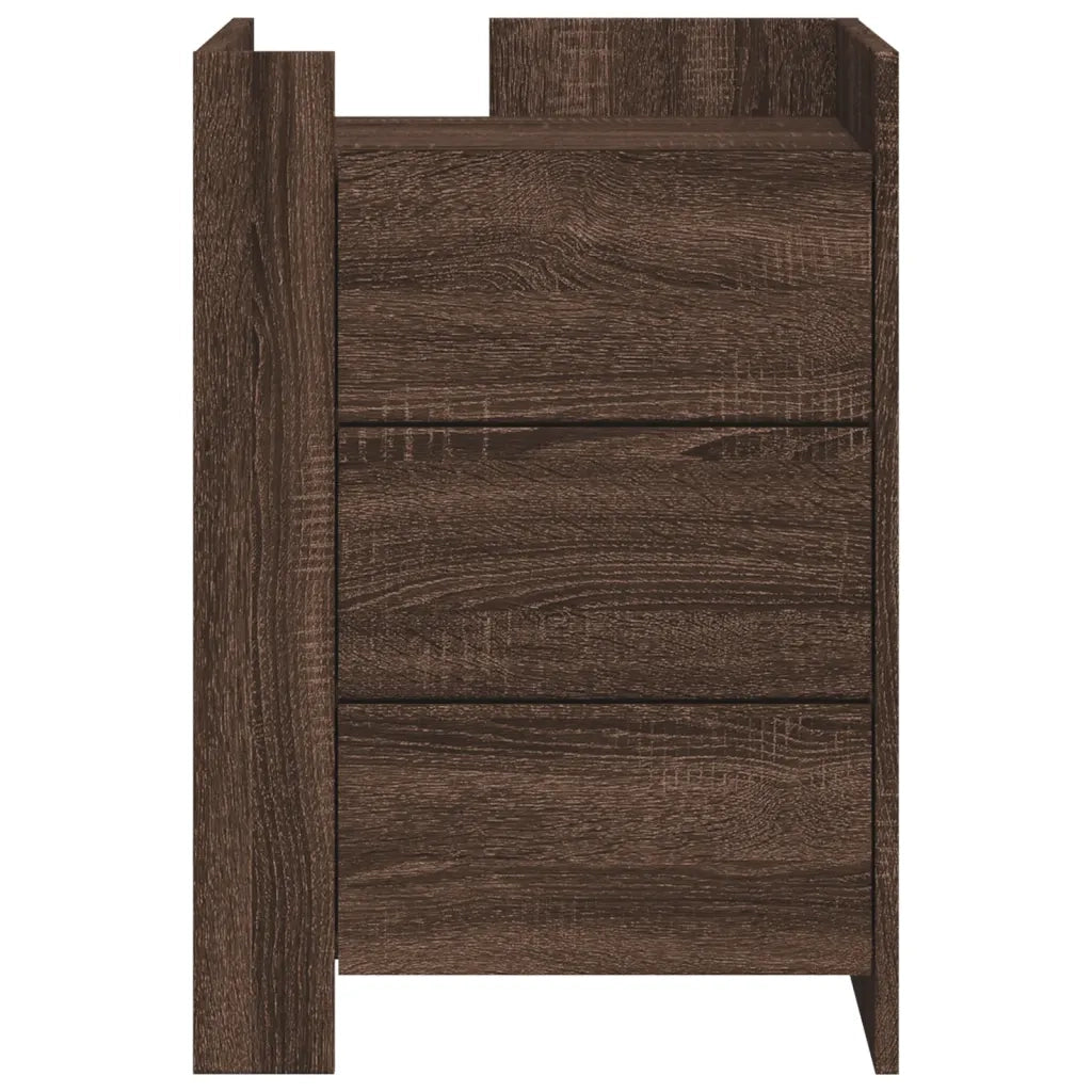 Comodino Rovere Marrone 45x50x65 cm in Legno Multistrato
