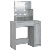 Toeletta | Tavolo da Trucco con LED Grigio Sonoma 86,5x35x136 cm