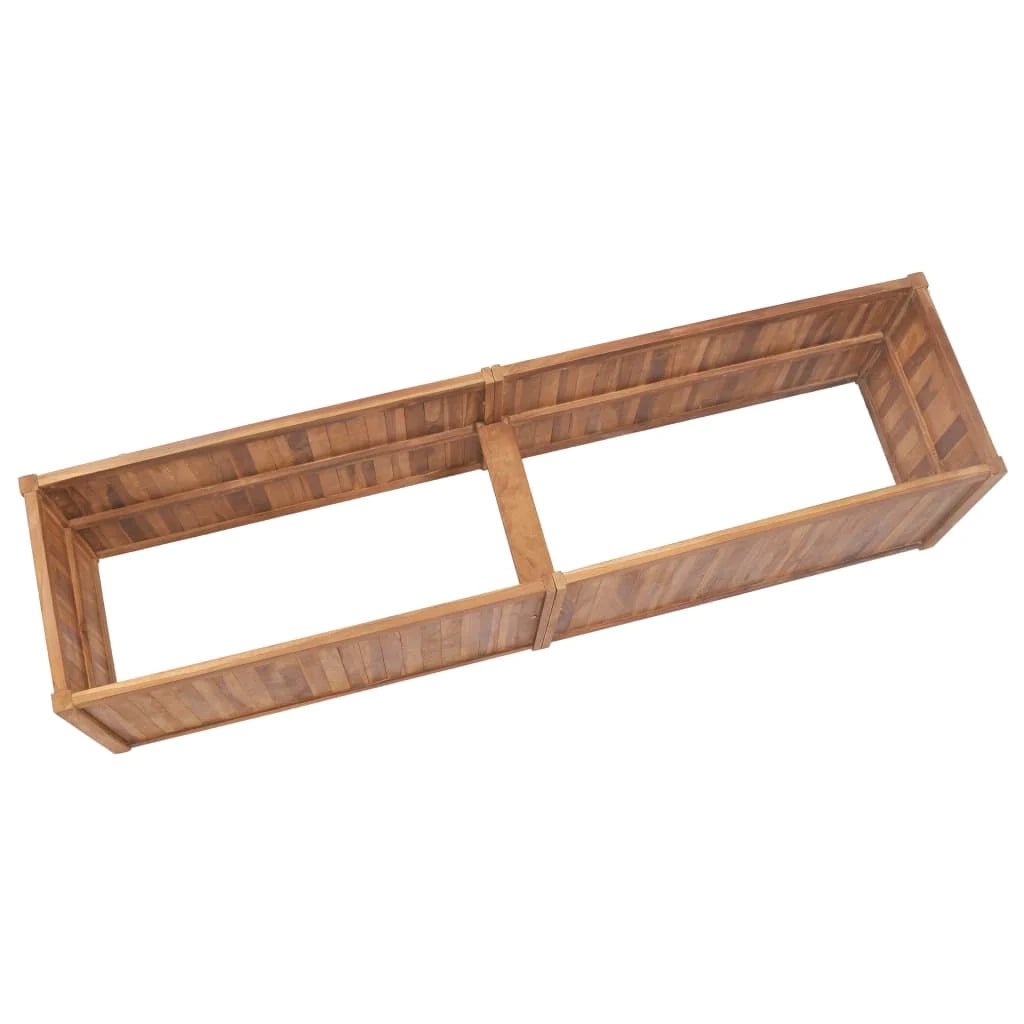 Fioriera rialzata per piante e fiori terrazza giardino 200 x 50 x 50 cm legno massello di teak marrone 02_0039398