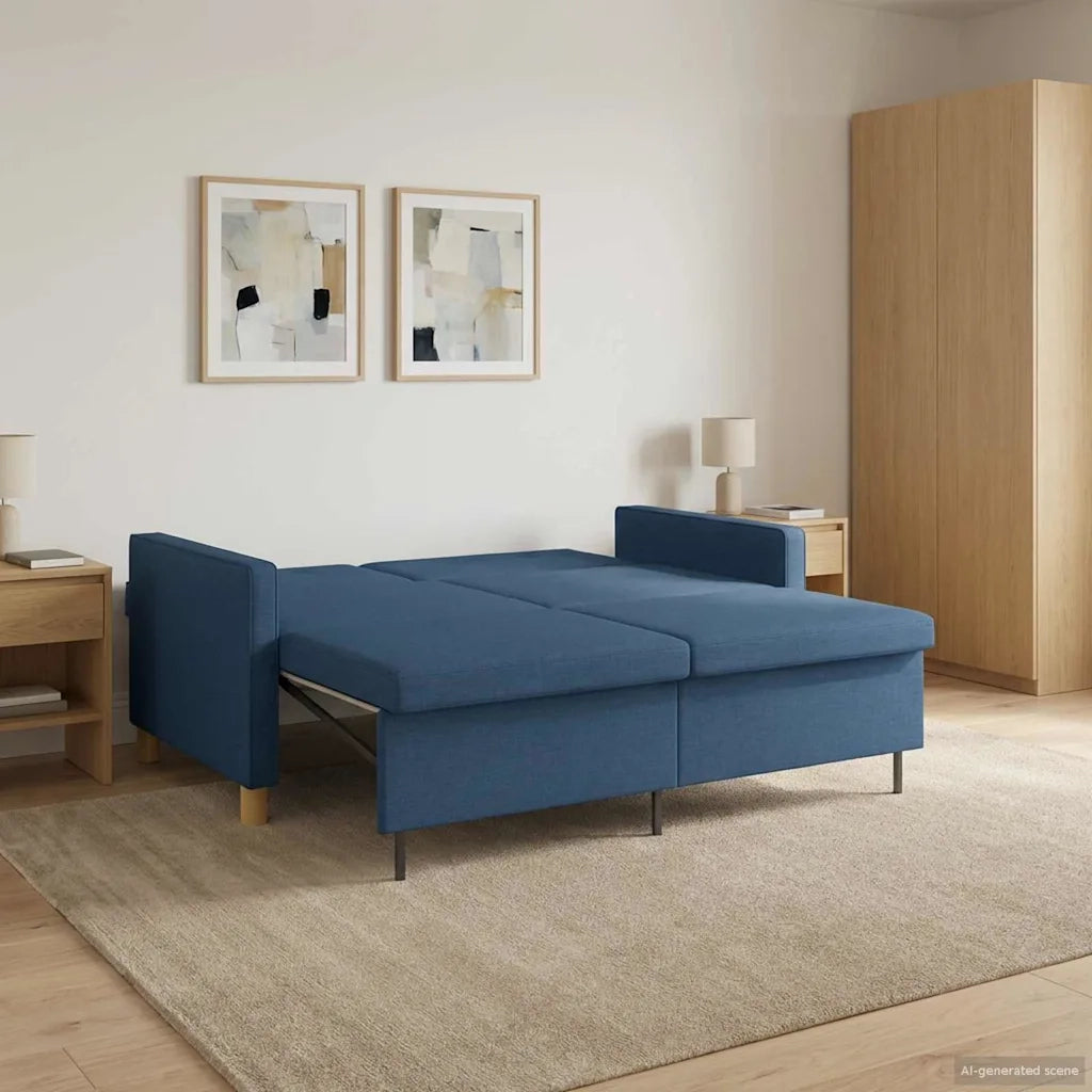 Divano letto | Sof¨¤ letto | Letto singolo Estraibile Blu Tessuto
