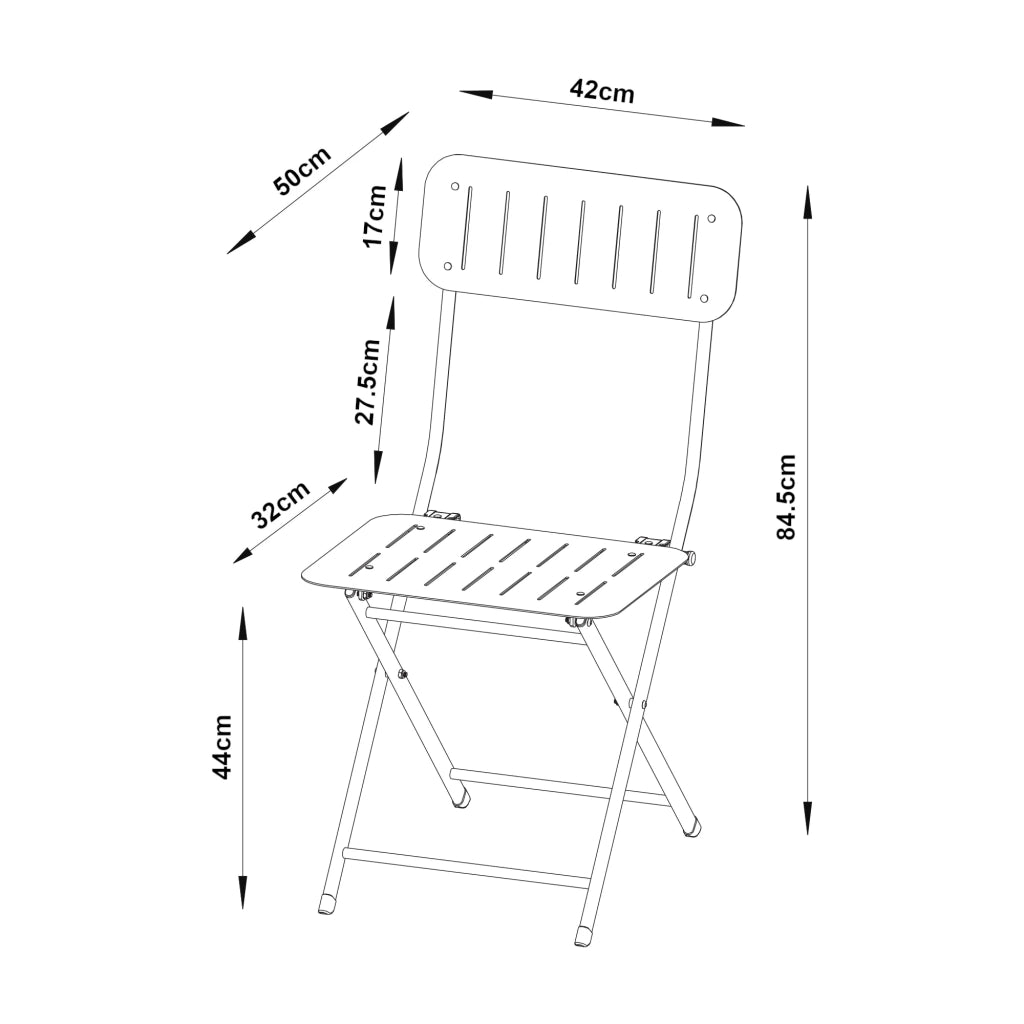 Set di 2 sedie pieghevoli da esterno per giardino campeggio e patio acciaio nero 03_0009653