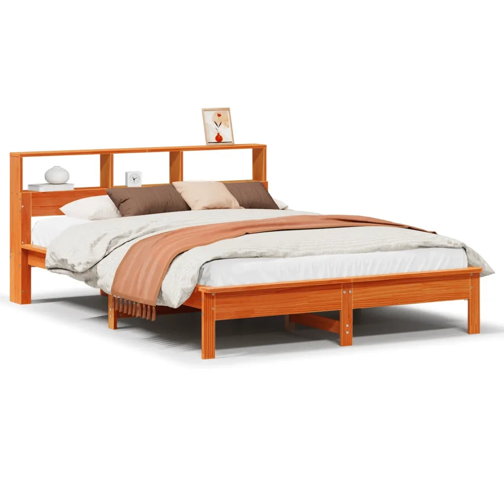 Letto senza Materasso Marrone Cera 140x190 cm in Legno di Pino 3309742
