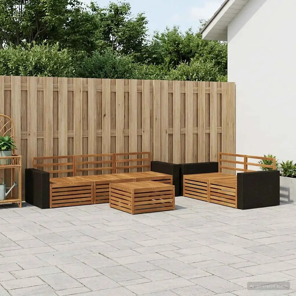 Set di divani da esterno 6 pcs Naturale