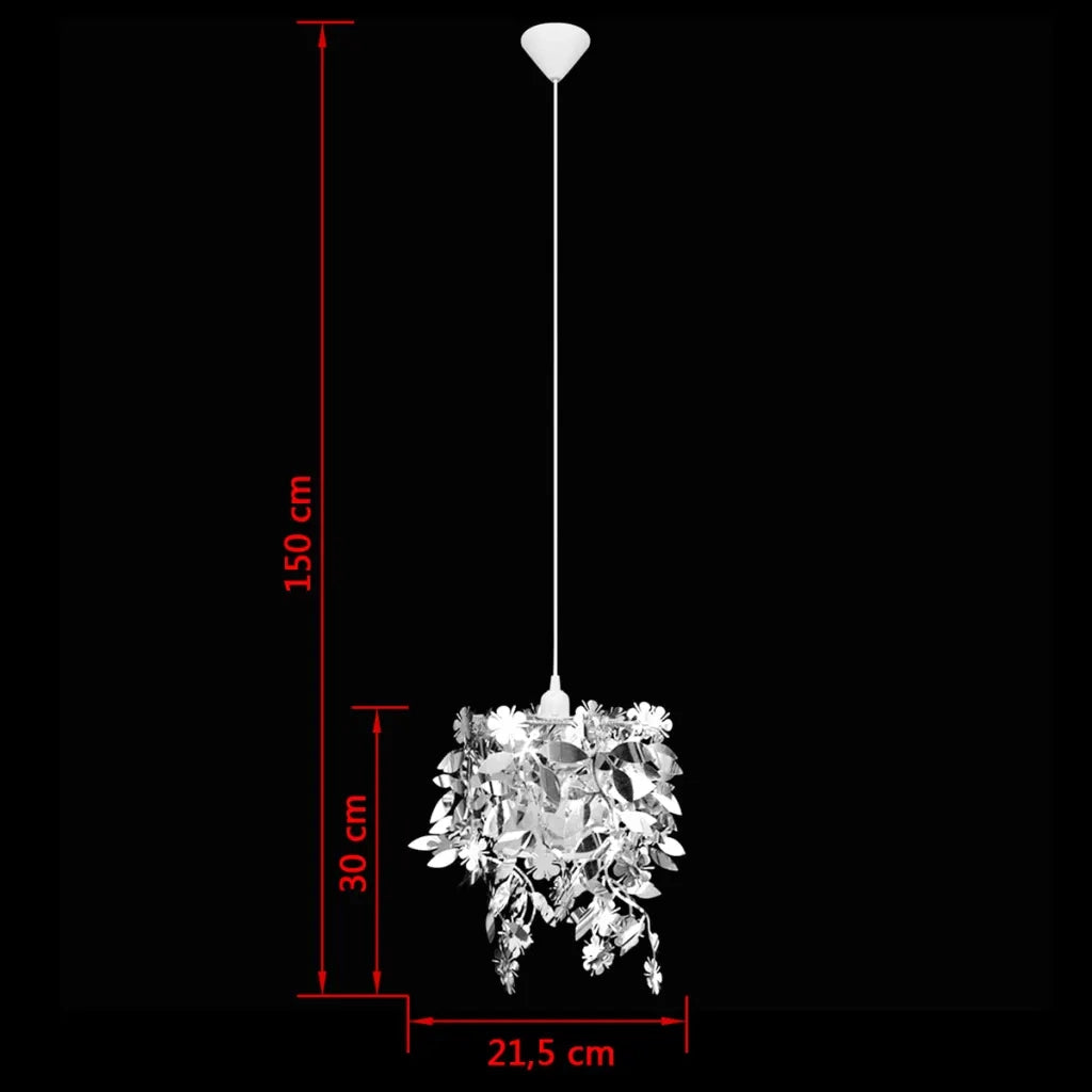Lampadario da Soffitto Foglie e Paillette 21,5 x 30 cm Argento CFW1451132